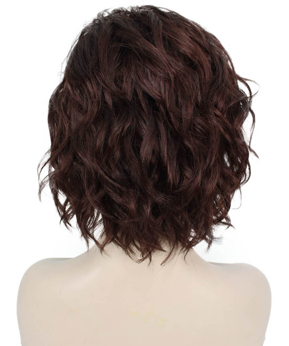 Marlene – Srraight Kanekalon Synthetic Fiber Full Wig, 4-10 in, Dark Auburn