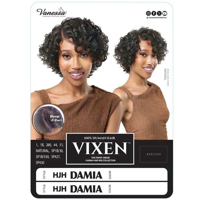 Vanessa Vixen 100% Human Hair Deep J-Part Lace Wig – HJH DAMIA