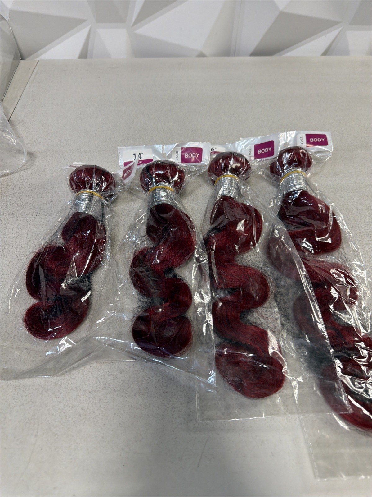 Red Human Hair Bundles 12,14,16,18in