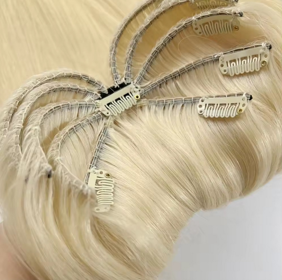 20″Customize Spider Seamless Octopus Clip in Hair Butterfly Clip in Wefts Topper