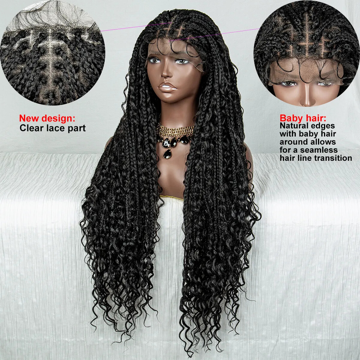 32 Inches Synthetic Lace Braided Wigs Lace Women Braid Wigs Clearance Lace Wig