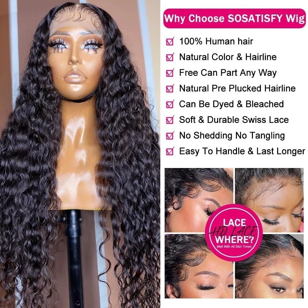Luxury 20 Inch HD Transparent Deep Wave Wig for Black Women – Glueless Design