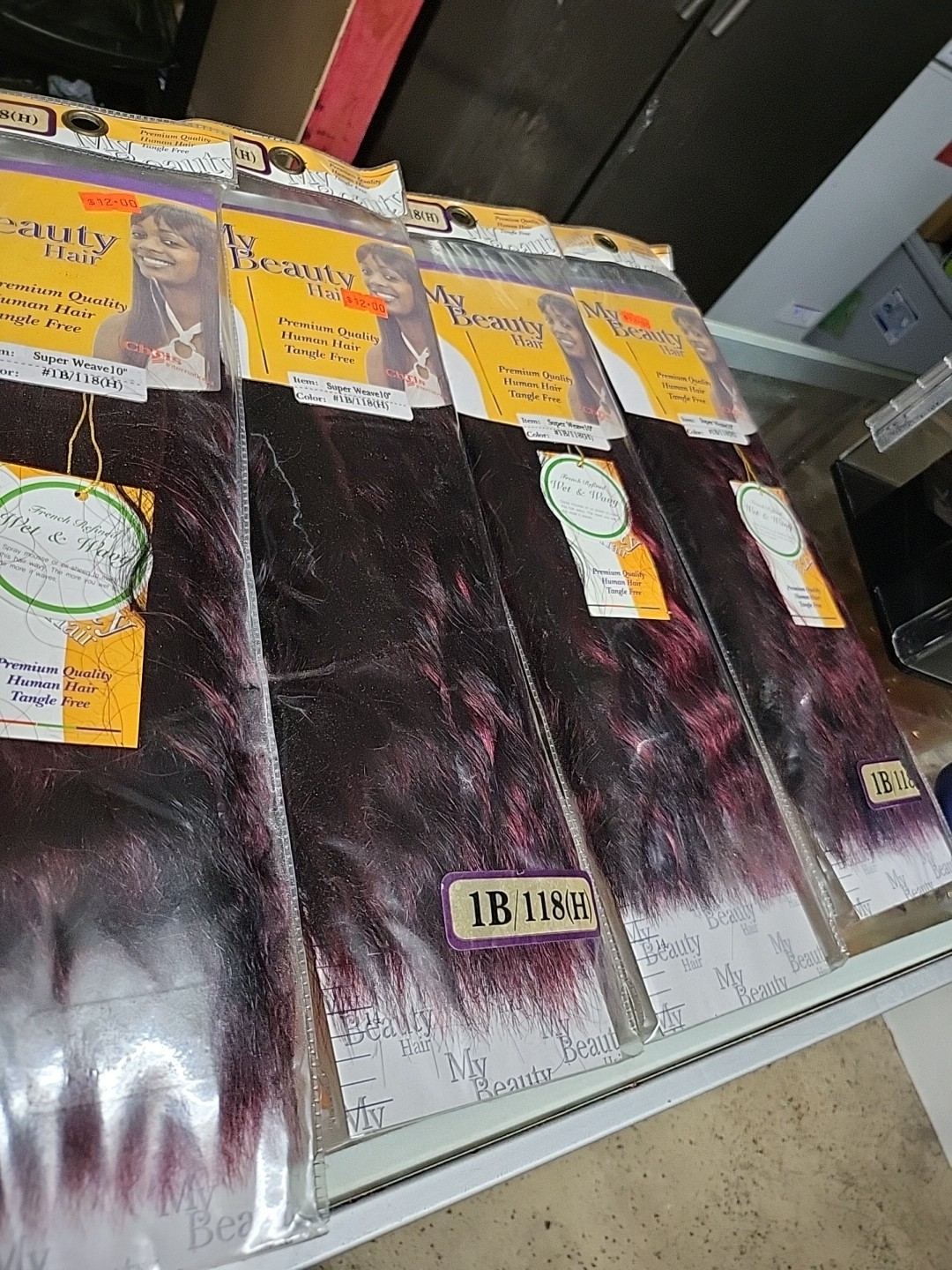 Human Hair Wet And Wavy Weqve Hair Colour 1b/118 4pk