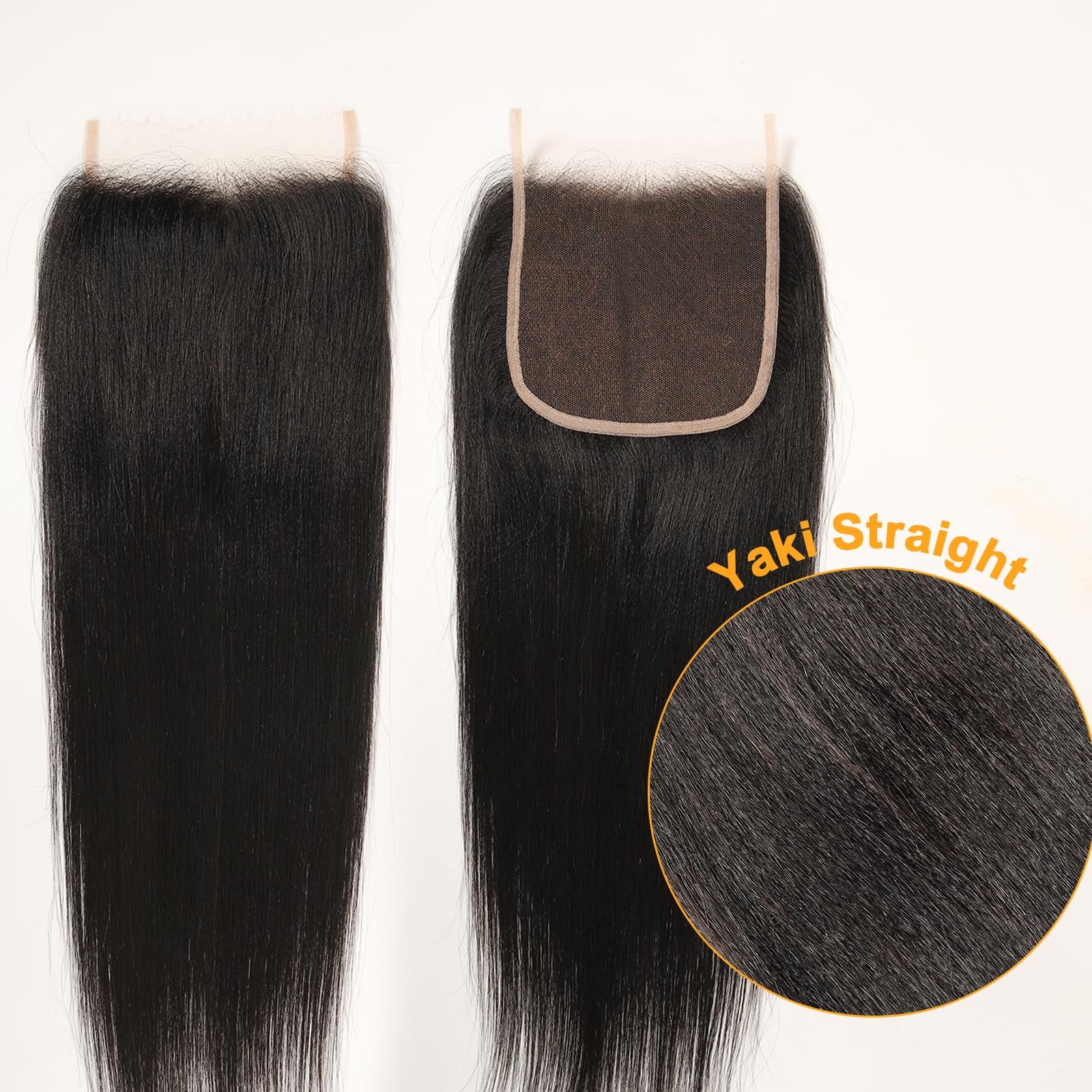 Beeos Yaki Straight 5X5 Skinlike Real Hd Lace Closure Pre-Plucked Bleached