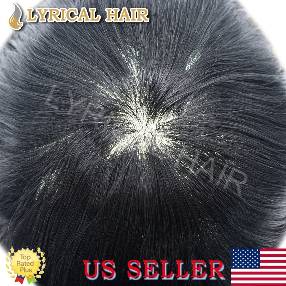 Invisible Ultra Thin Skin Mens Toupee Hair Replacement Poly Hairpiece PU System