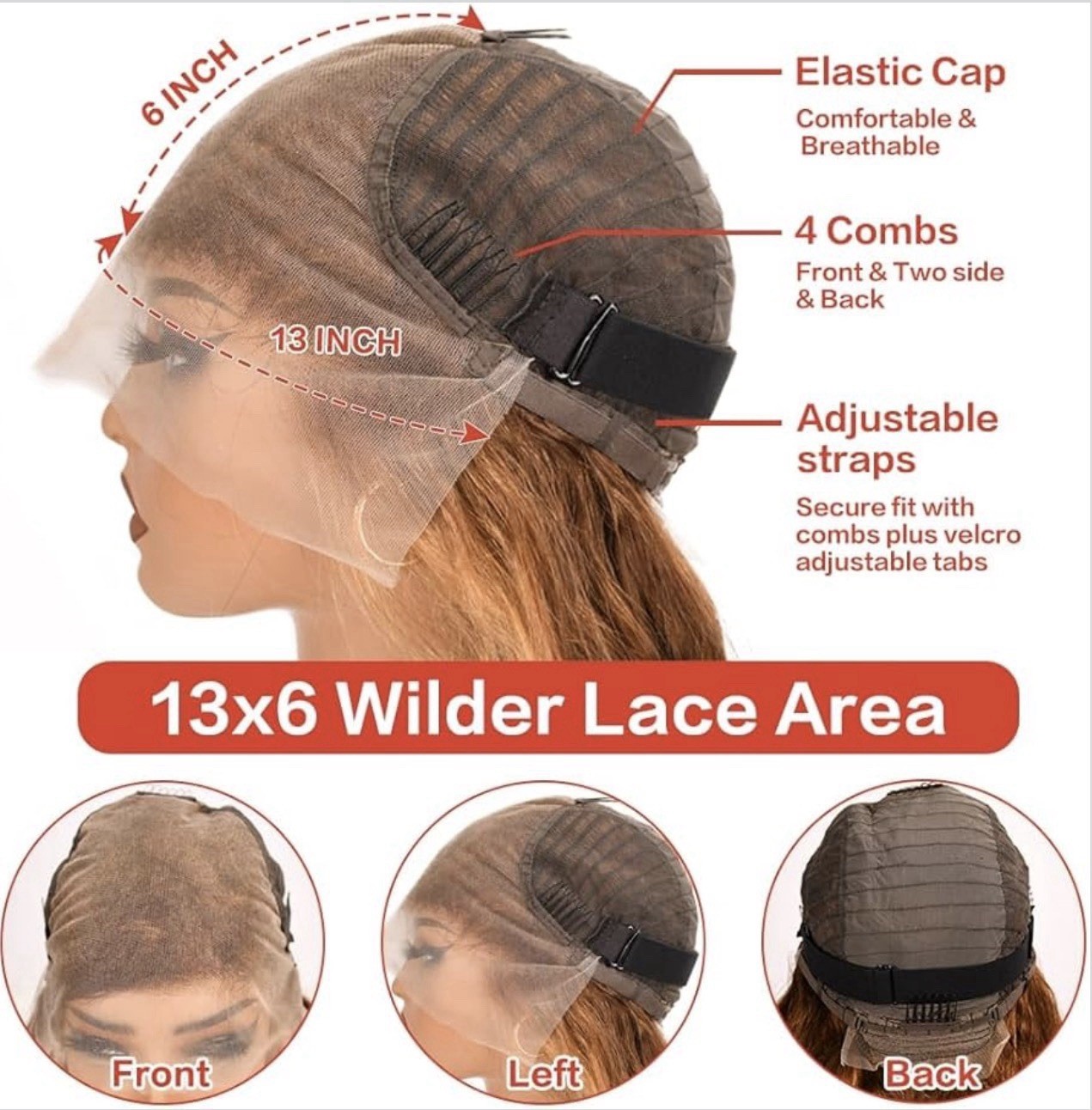 Highlight Ombre 13×6 Lace Front Wig Human Hair Deep Wave Honey Blonde Glueless