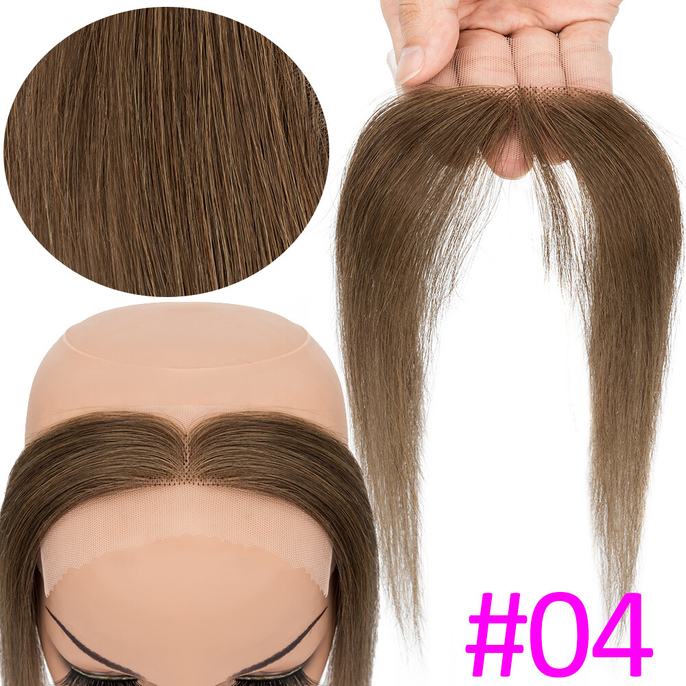 Frontal Hairpiece for Women Human Hair Extensions Thin PU Skin Lace Base Toupee