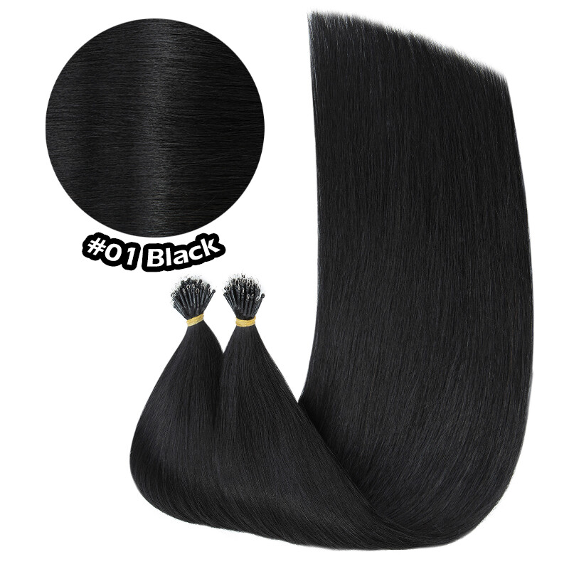 THICK 1G/S Nano Ring Tip Human Hair Extensions AAA+ Russian Remy Hair Straight T