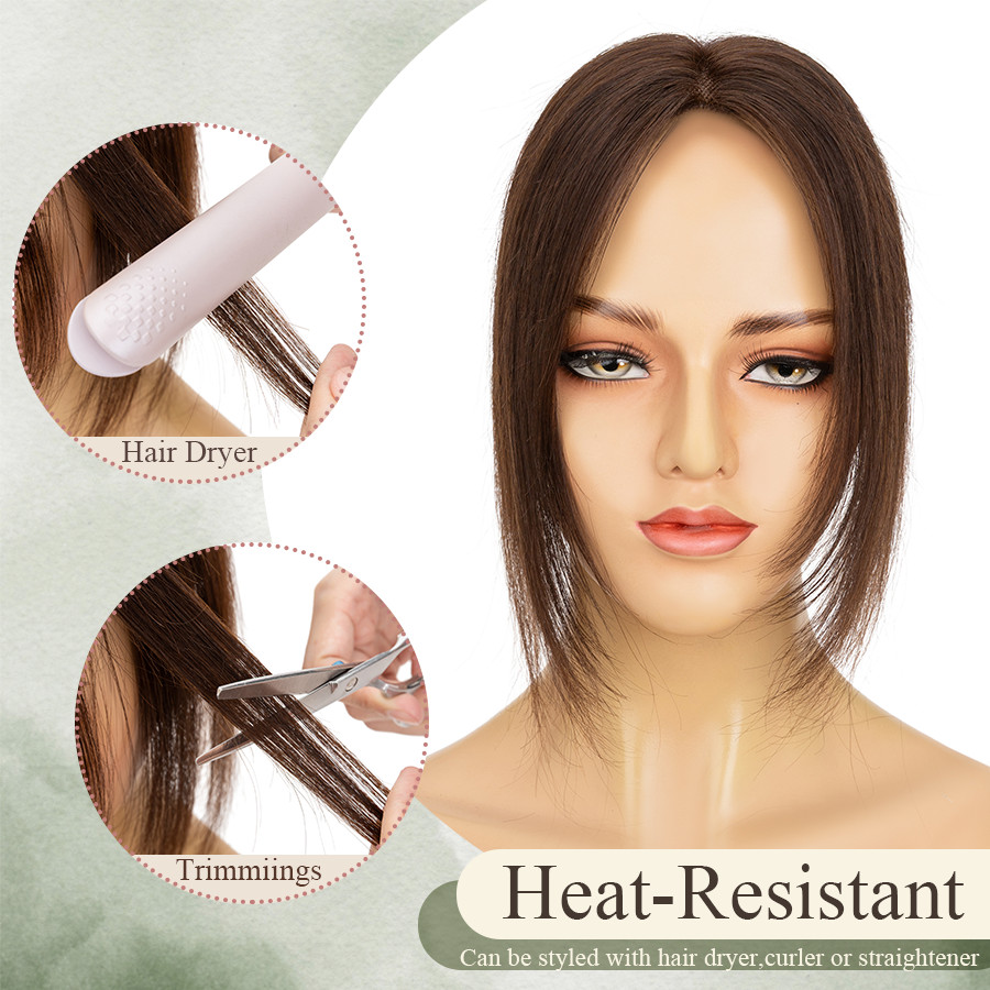 100% Real Human Hair Toppers Toupee Hairpieces Fluffy Breathable Invisible Base