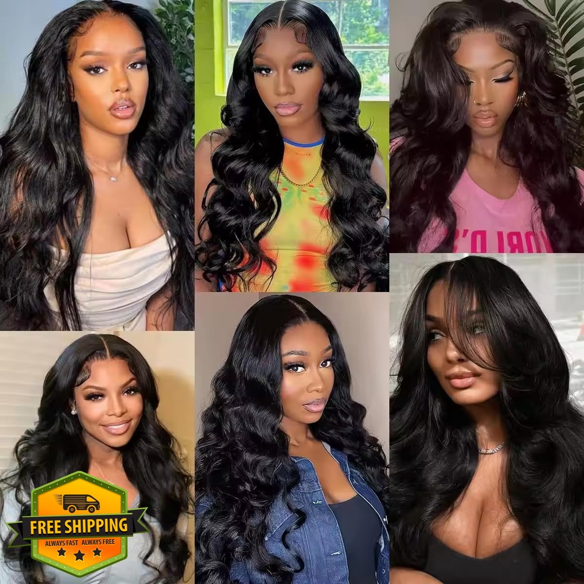 YiweYowe 4×4 HD Lace Closure 16 Inch #1B Black