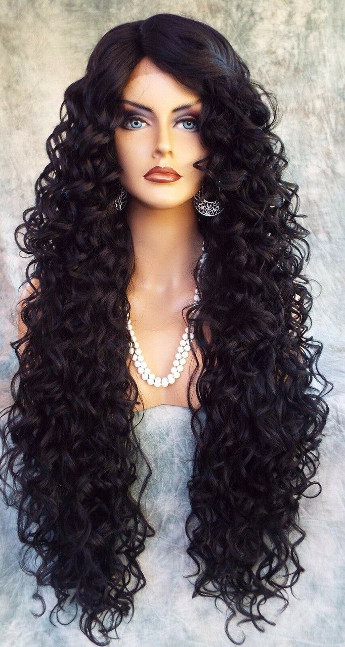26″ X-LONG LACE FRONT DEEP C-PART HIGH HEAT SAFE WIG COLOR #1 SEXY 1116 NEW