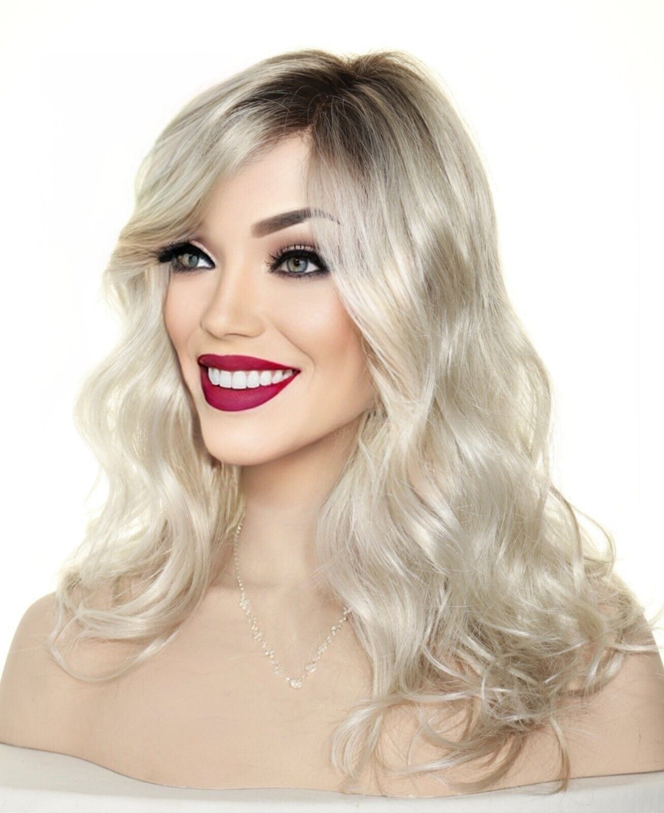 Arrow Ellen Wille Synthetic Wigs Lace Front Hand Tied Monopart Platin Blond Root