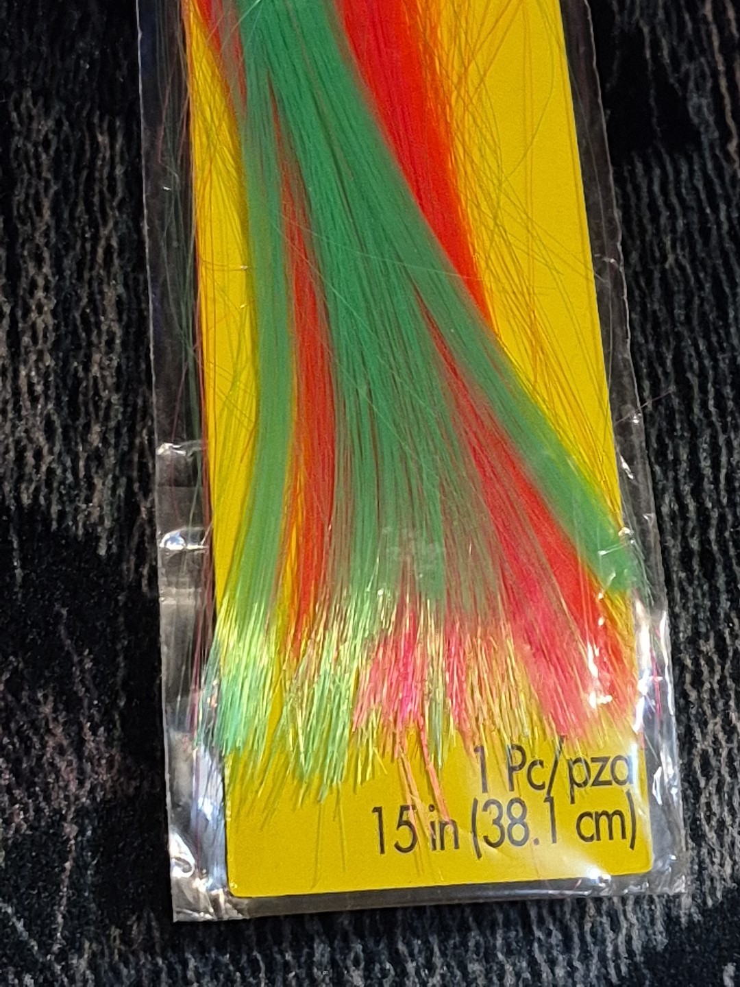 Amscan Hair Extension 15 Inches Black Light Reactive Colors Cosplay Pink Green