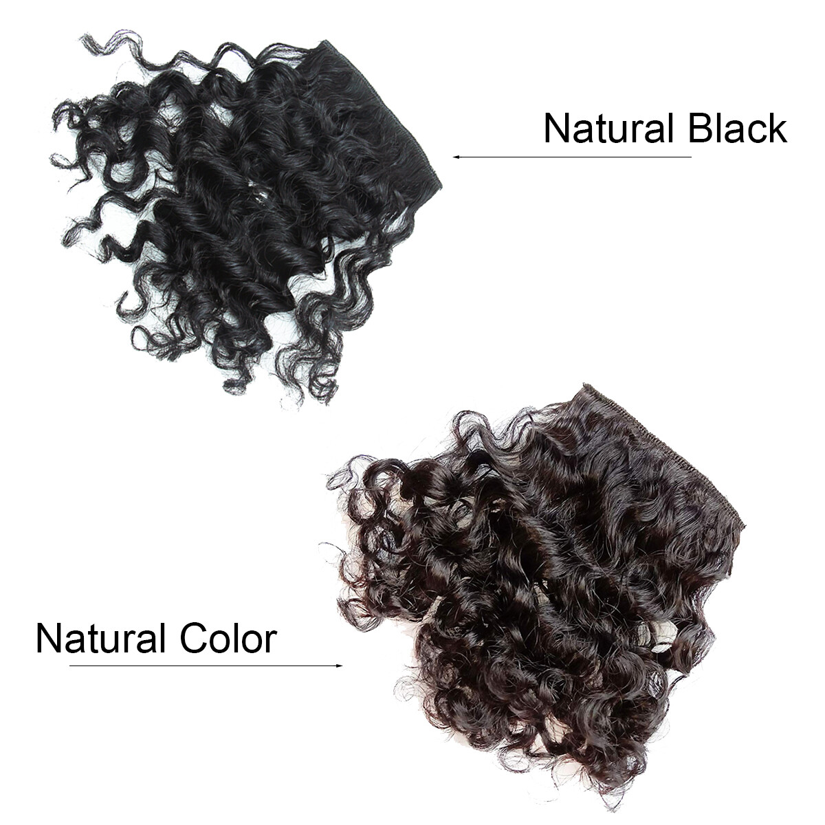 Short Afro Kinky Curly Hair Bangs Clip in 100% Human Hair Front Bangs Afro Bangs