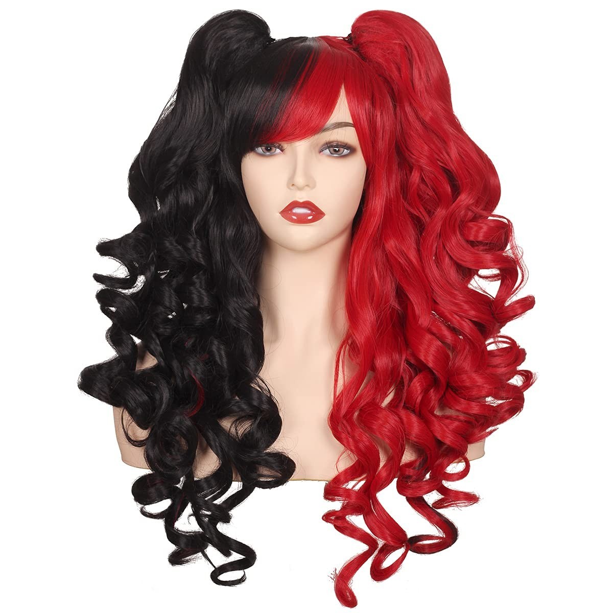 Long Curly Wig with Detachable Ponytails