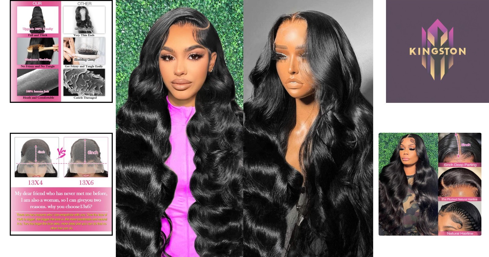 Luxury 30-Inch 13×6 Lace Front Wig – 200% Density Human Hair in Natural Black