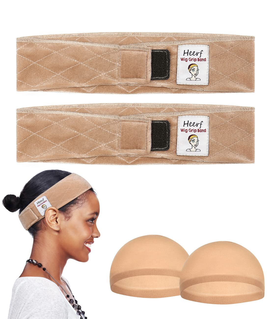 Adjustable Velvet Wig Grip Comfort Band, Wig Liner Headband, Headband Holder for