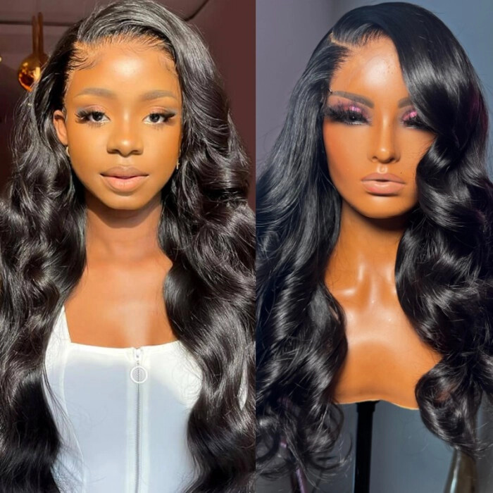 Wear Go Glueless Wig Pre-Cut 5*5 HD Lace 100 unprocessed Human Hair black