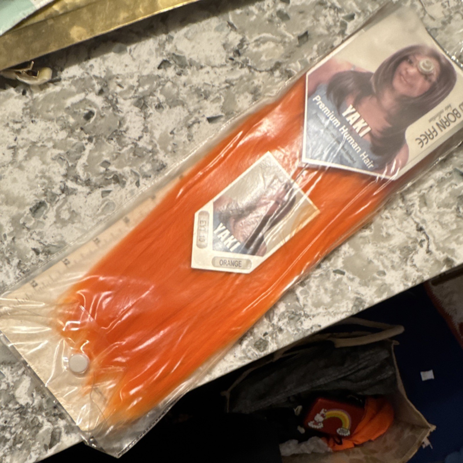 Born Free Yaki 10” Orange Weaving Human Hair Extension Heat Resistant