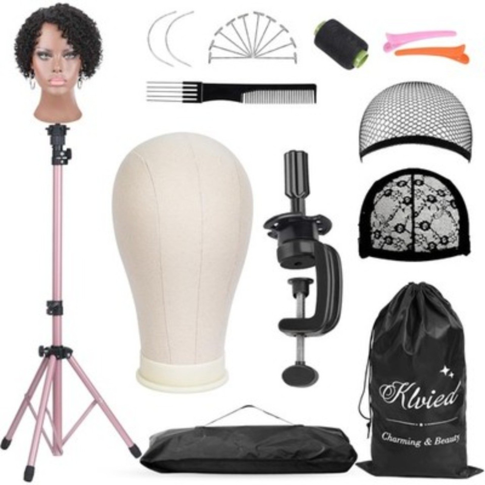 Professional Mannequin Head Stand Adjustable Reinforced Wig Display Tripod Metal