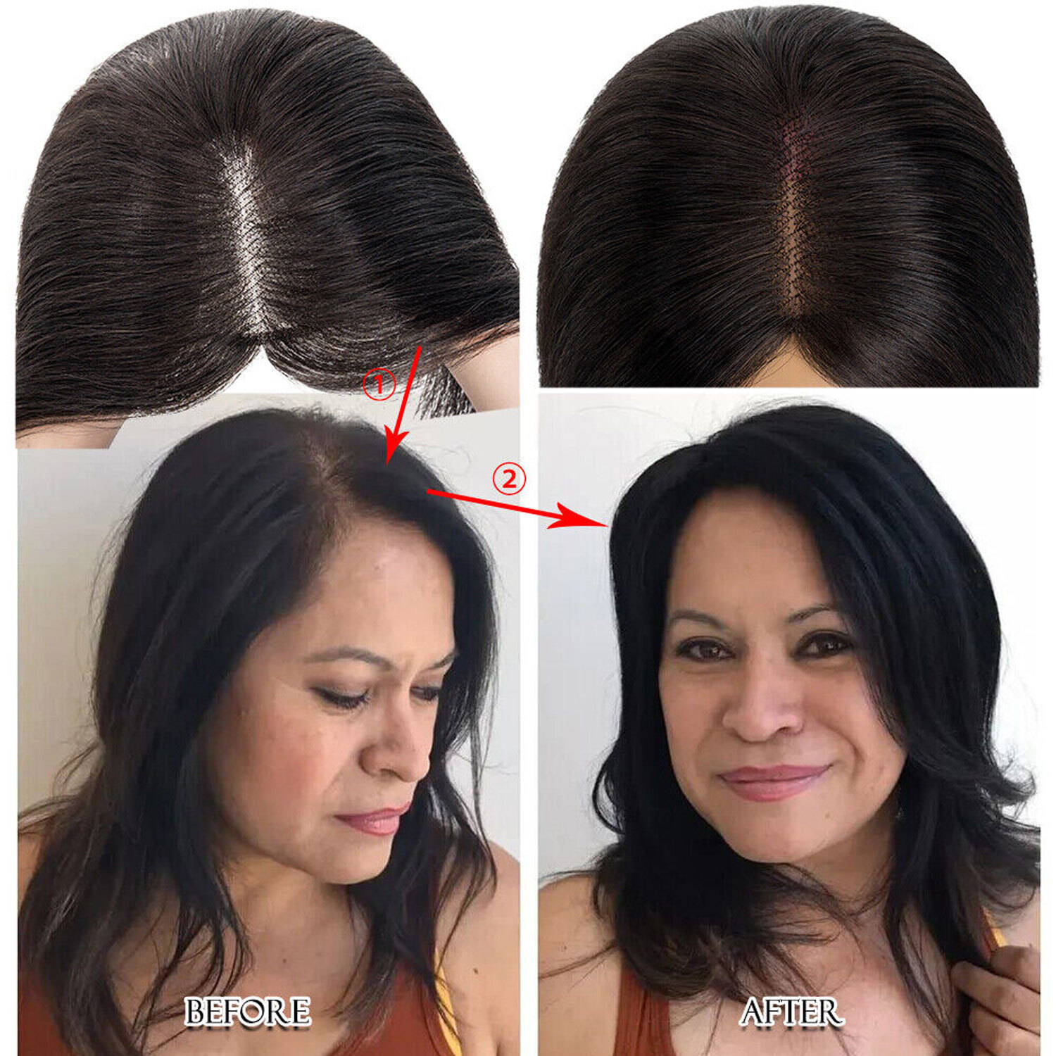 8*10in Lace 100% Real Human Hair Topper Women Clip In Part Top Toupee Hairpieces