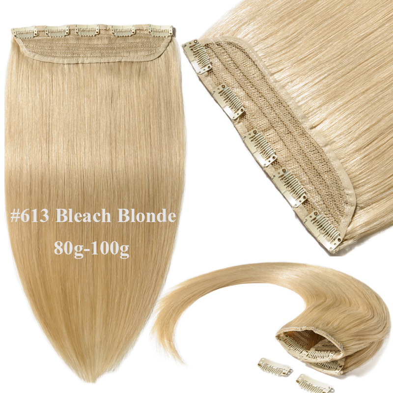 AAA+ One Piece Clip in Real Human Hair Extensions Remy hair Extension Weft B046
