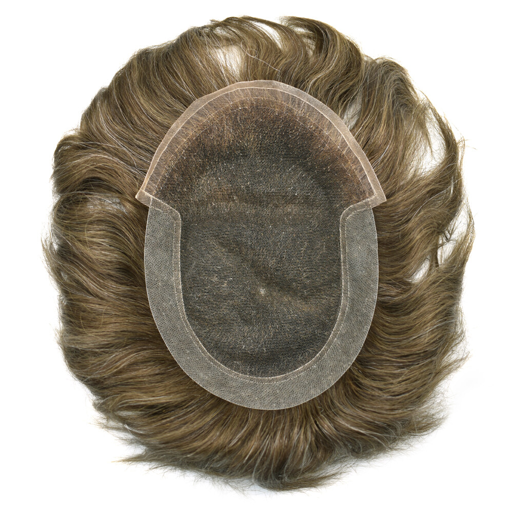 French Lace Front Mens Toupee Poly Pu Hairpiece Natural Hair Replacement Systems