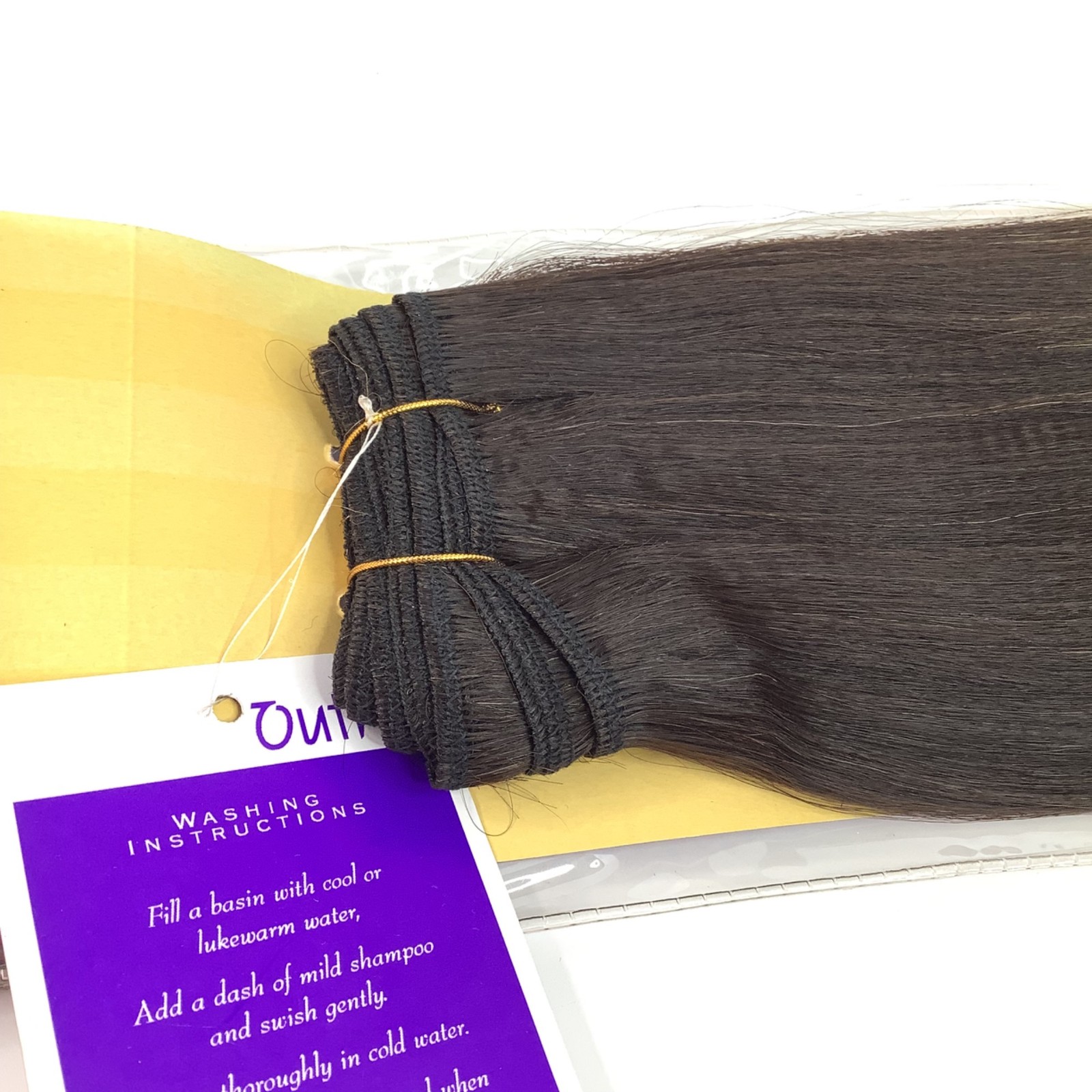 14″ Outré New Yaki 100% Human Hair Extensions Ombre Black into Yellow Blonde