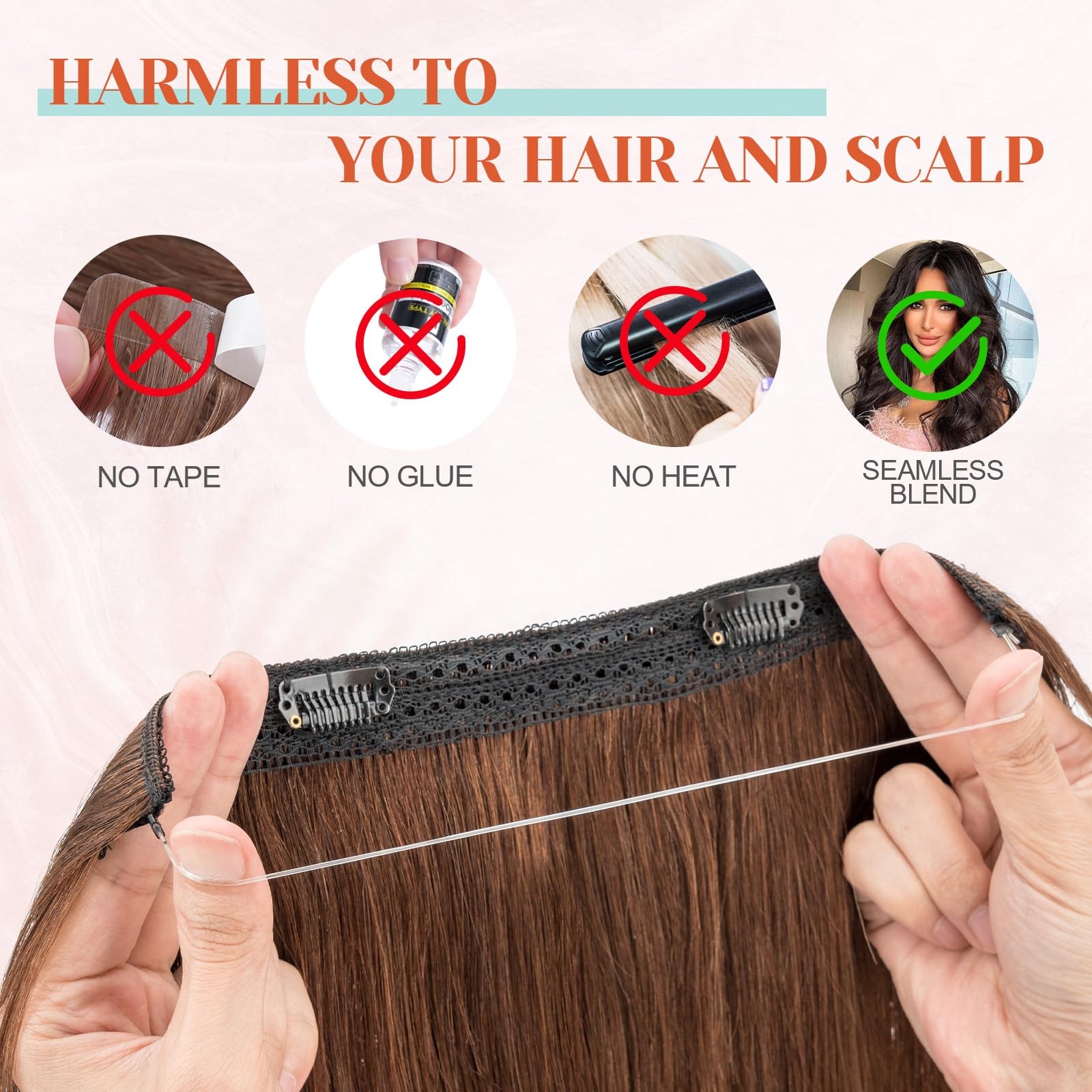 Benehair Halo Blonde Hair Extensions For Women 100 Human Hair Invisible Wire