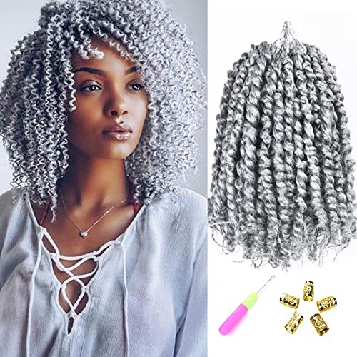 6 Inch Passion Twist Crochet Hair for Black Women 8 6 Inch (Pack of 8) TGrey#