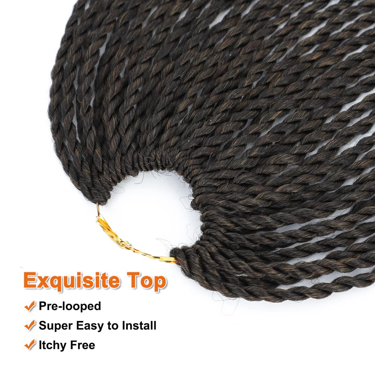 Senegalese Twist Crochet Hair Extensions for Protective Styles, Synthetic Fiber,