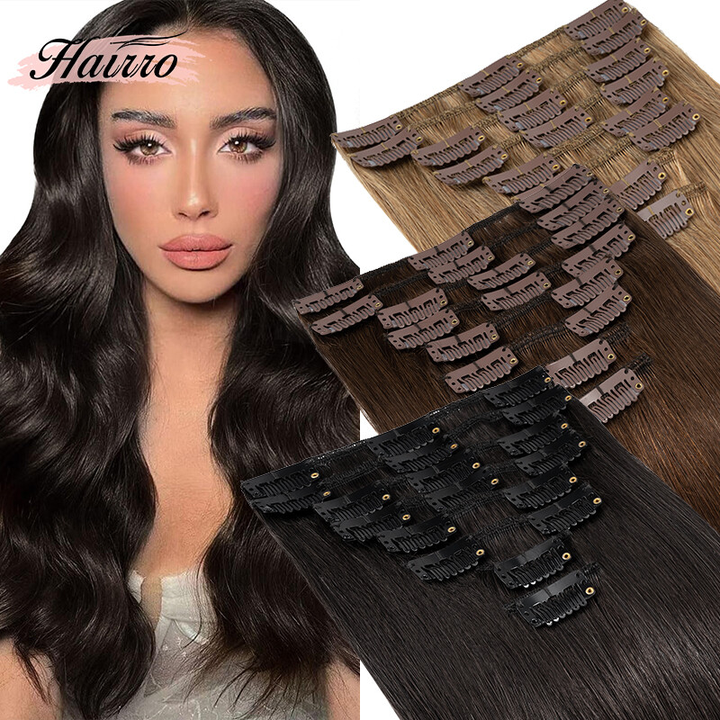 AAA+ Clip In 100% Real Human Remy Hair Extensions 8 Pieces 18 Clips Full Head