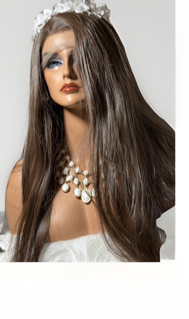 Stunning! 30” Ash Brown, Whole Lace, Top, FREE PART Wig!