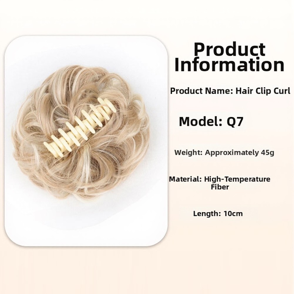 High-Temp Wire Clip-On Bun with Silk-Fake-Hair Feel 17 10 8cm Messy Chic Style
