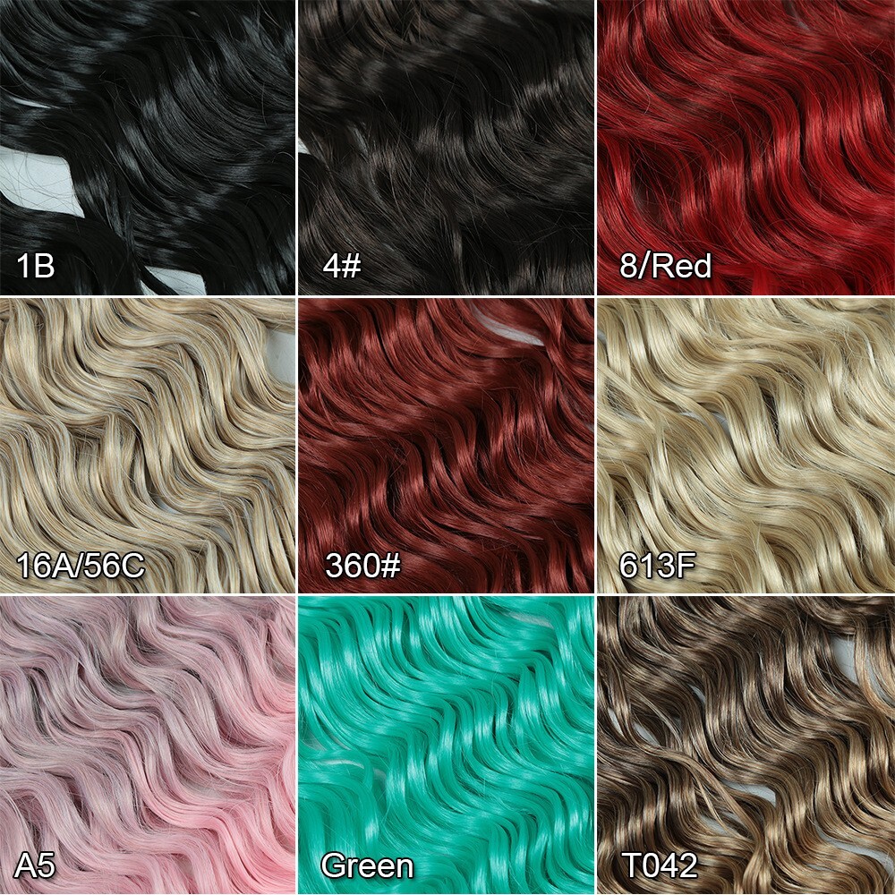 24″ Deep Curly Wave Crochet Braids Water Wave Curl Twsit Braiding Hair Extension