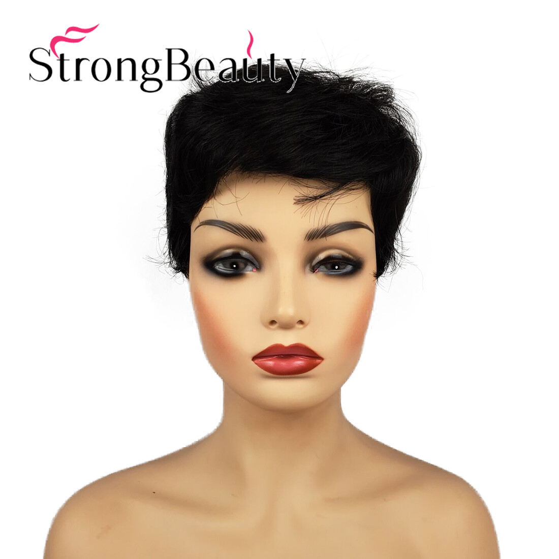 Women Short Fluffy Afro Wig Bangs Synthetic Hair Cosplay Party Halloween Wig