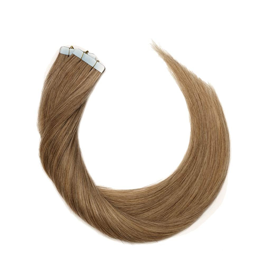Hairro Tape In Human Hair Extensions 16 Inch Long Straight 27 Dark Blonde 100G