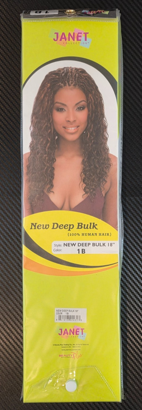 Janet Collection New Deep Bulk 18″ 1B 100% Human Hair Extensions