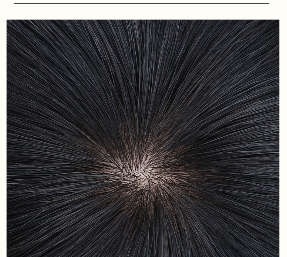 Natural Soft Curly Topper Human Hair Clip in Crown Hair Pieces Toupee For Men