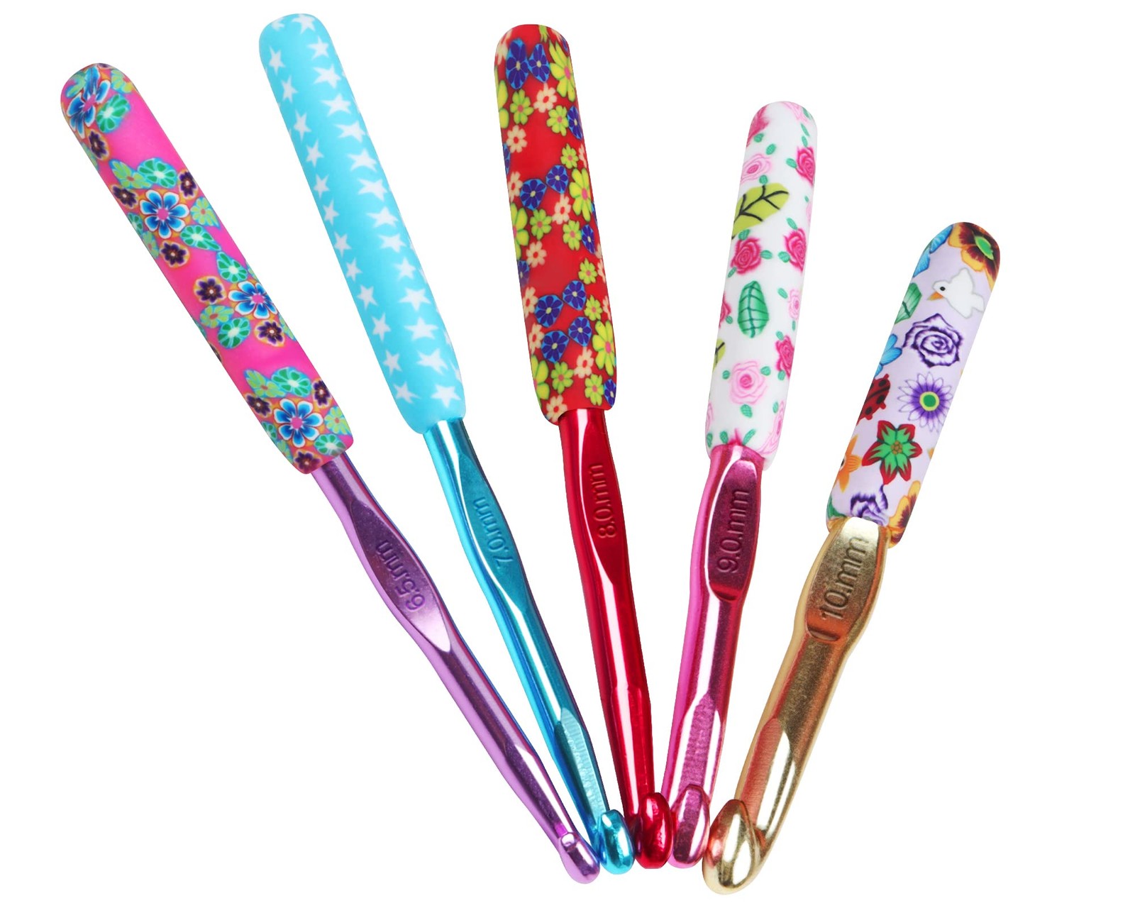 Coopay Warm Crochet Hooks Large, 10mm 9mm 6.5,7,8,9,10 millimeters, Flower