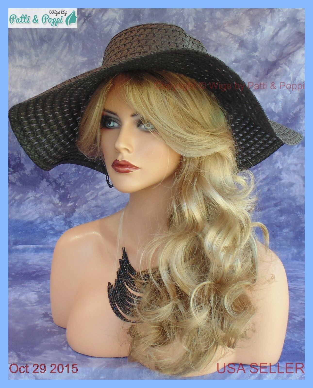 BRIANNA LACE FRONT MONOPART WIG BY ENVY SPARKLING CHAMPAGNE HOT DAZZLING WAVES