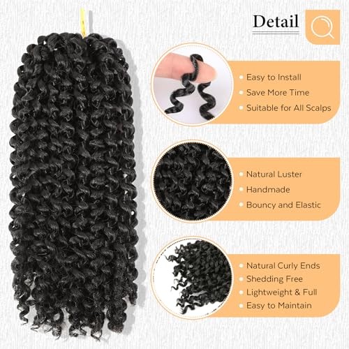 Pure Color Afro kinky Curly Braiding Hair Extensions Jerry 10 Inch-3 Packs 1B