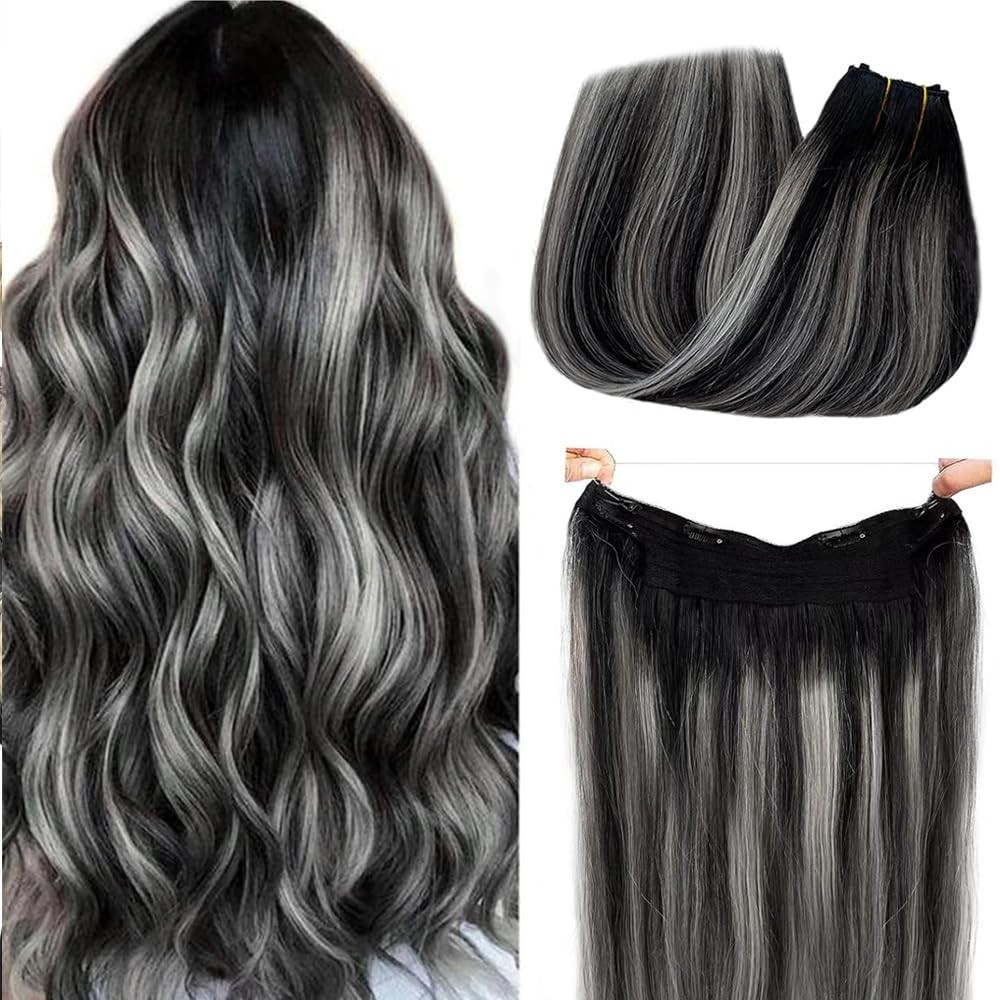 Invisible Wire Hair Extensions with Transparent Wire Adjustable Size 4 Secure Cl