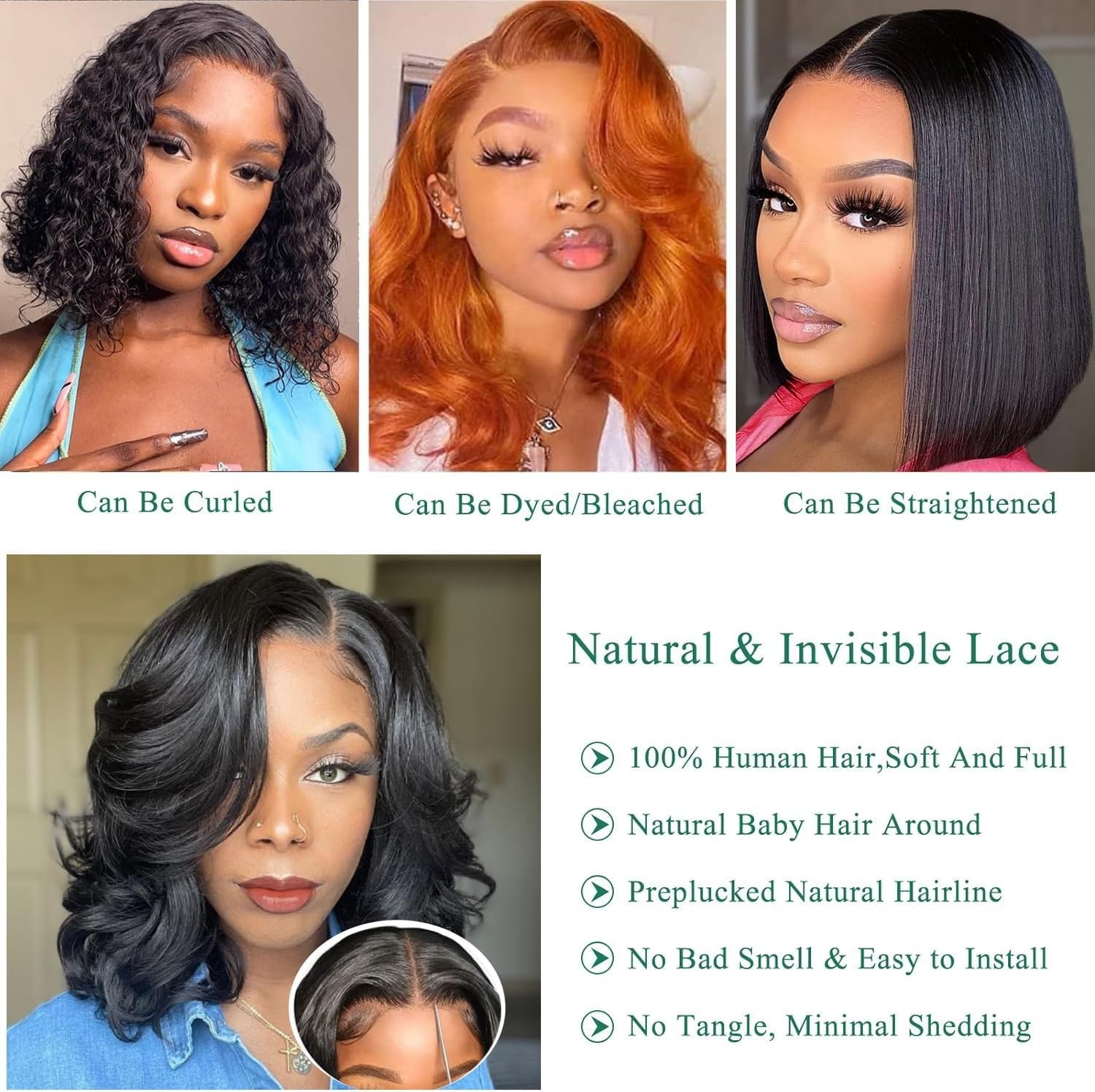 Wear and Go Glueless Wig Pre Cut 4×4 Lace Front Human Hair Wig Body Wave Wig