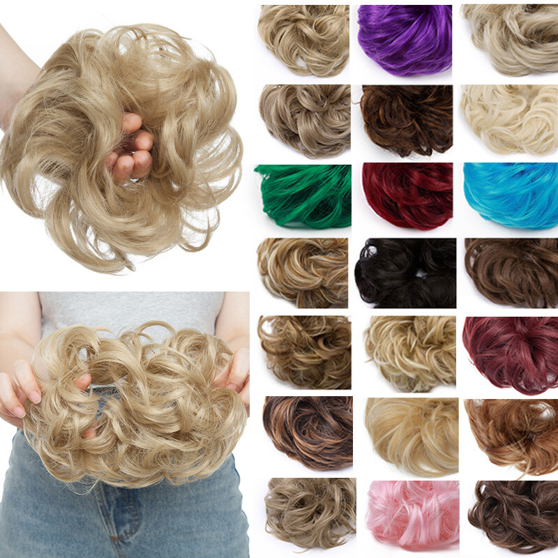 Big 45g Large Hair Scrunchie Wrap On Bun Updo Messy Bun Hair Extensions As Human