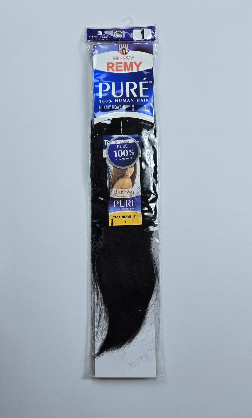 Milky Way Pure 100% Human Hair Yaky Weave 16″ #1