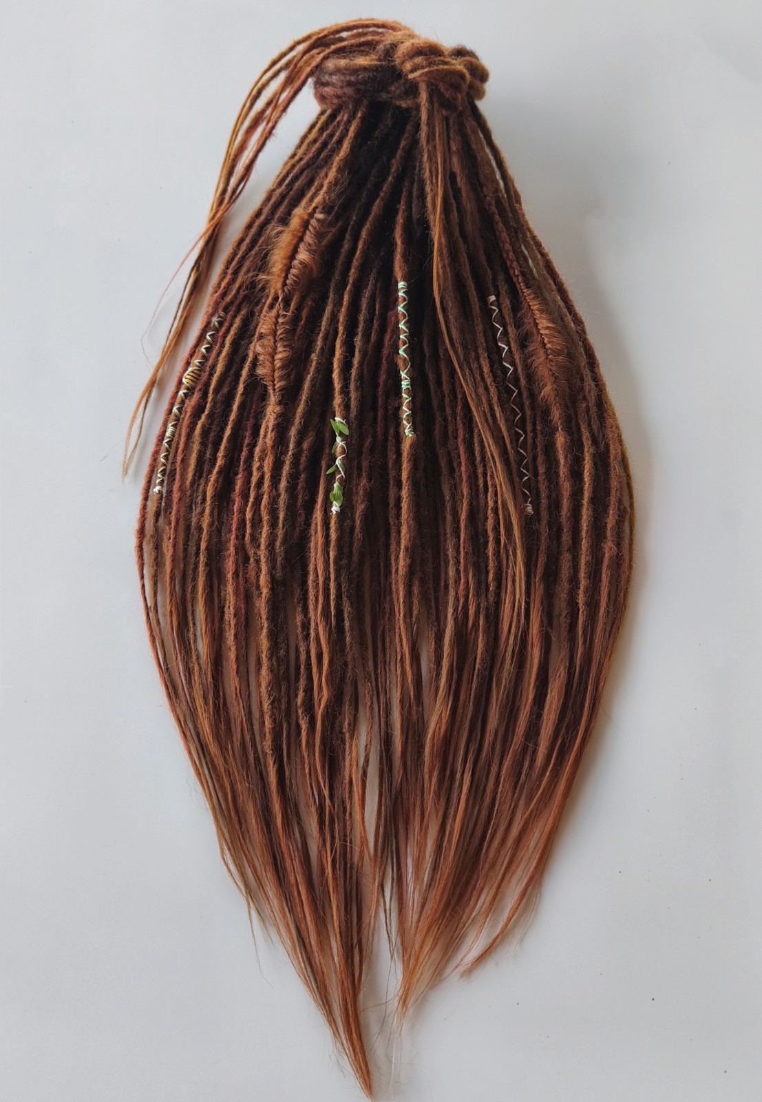 Synthetic DE Dreadlocks Auburn Blend Boho Handmade Dreadlock Extensions Full Set