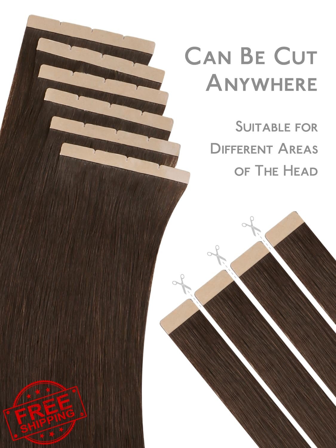 Wennalife 8cm Chocolate Brown Tape Hair Extensions 18 Inch