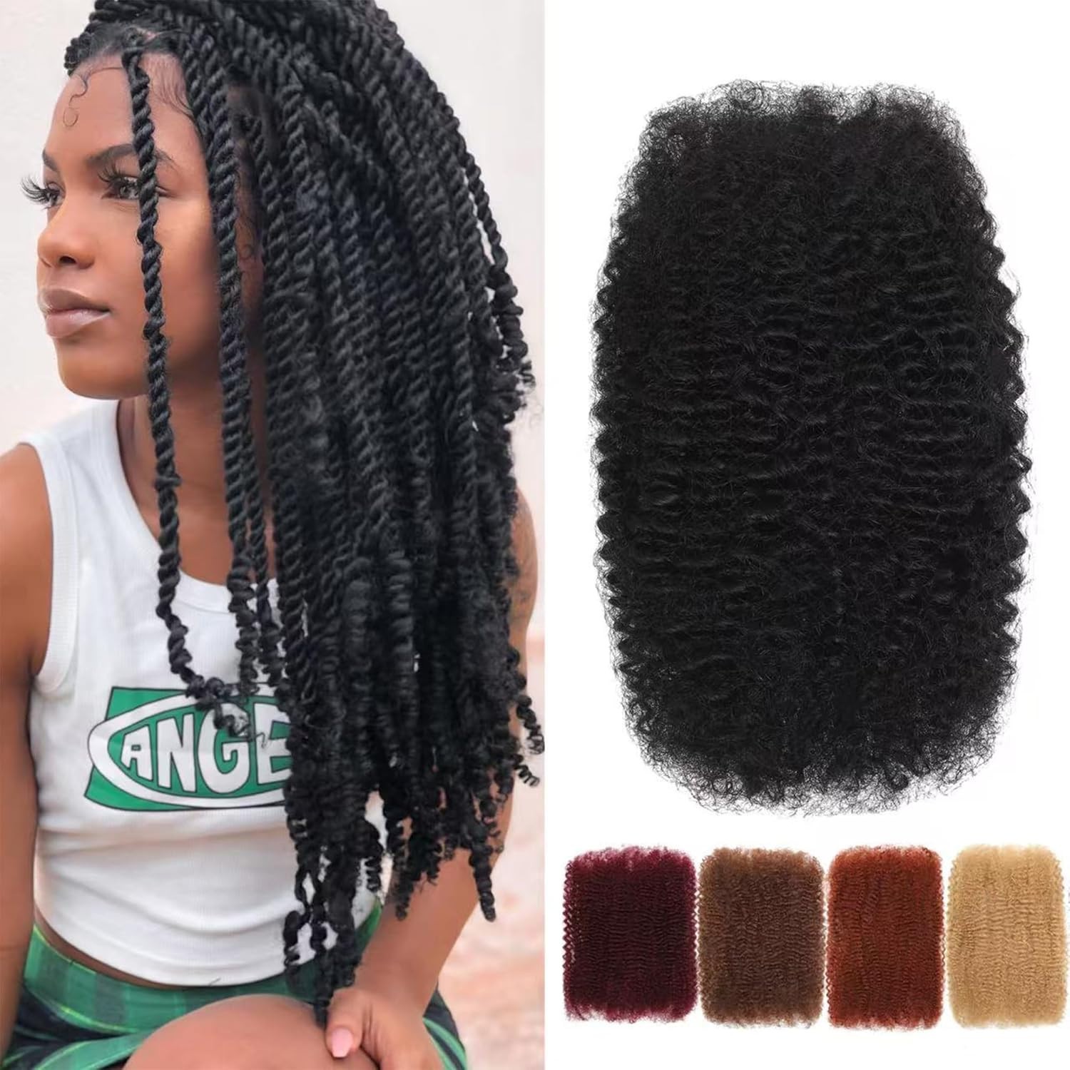 Human Hair Bulk 22inch 50g/Pack Natural Black 100% Human Hair Soft 4C 22 Inch