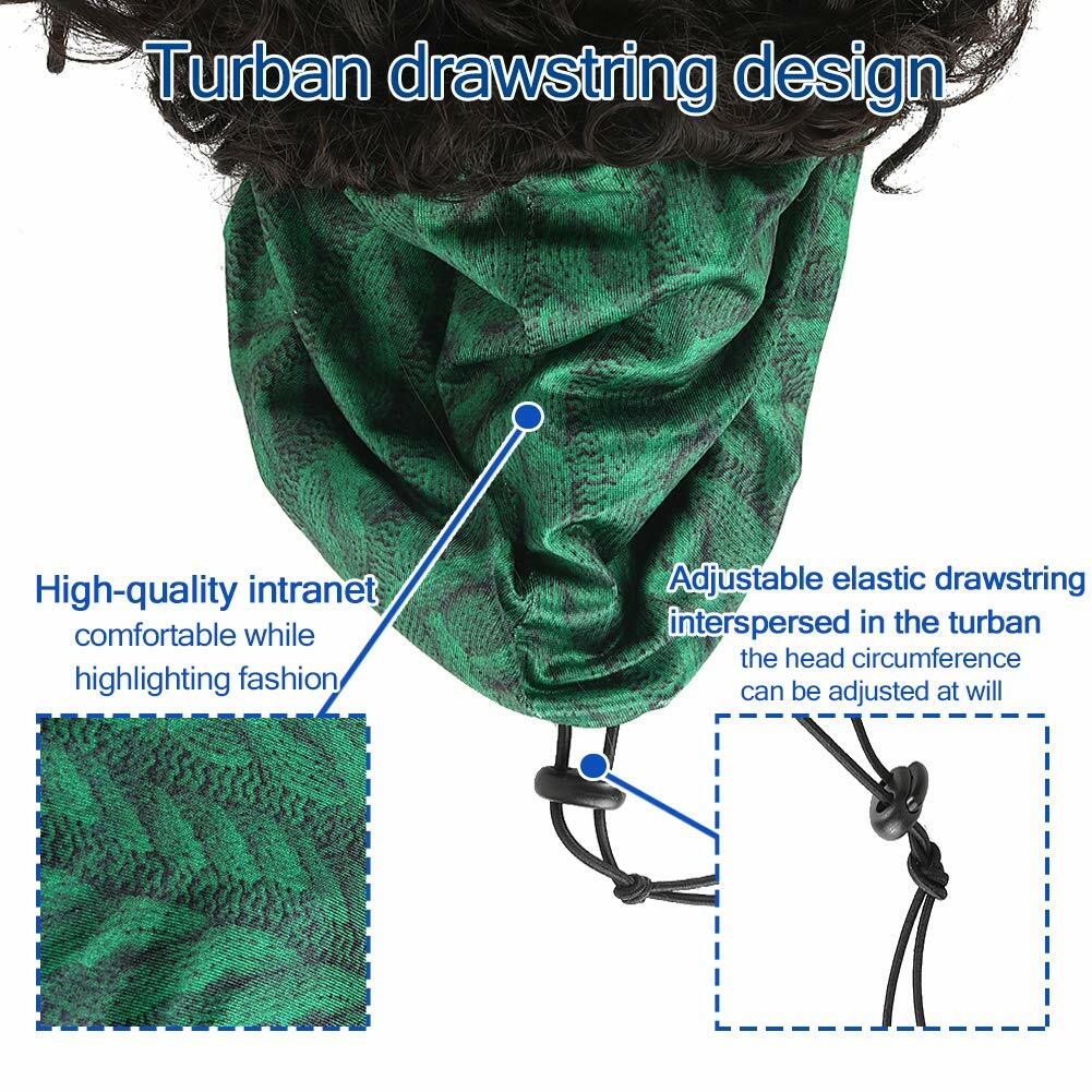 Short Kinky Curly Headwrap Wig Drawstring Full Headband Wig Synthetic Wig